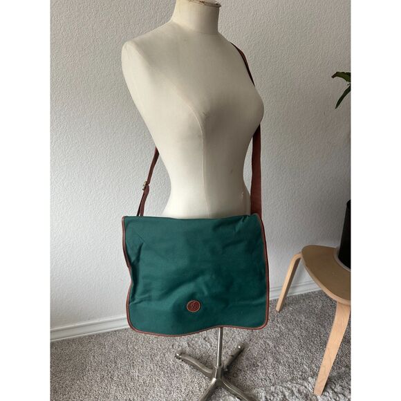 Vintage Polo Ralph Lauren Green Tote Messenger Shoulder Bag